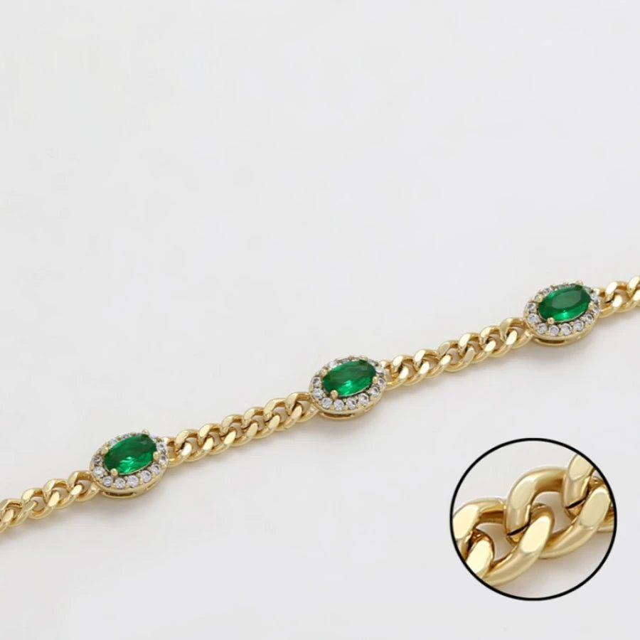 Bracelet Or Émeraude Femme