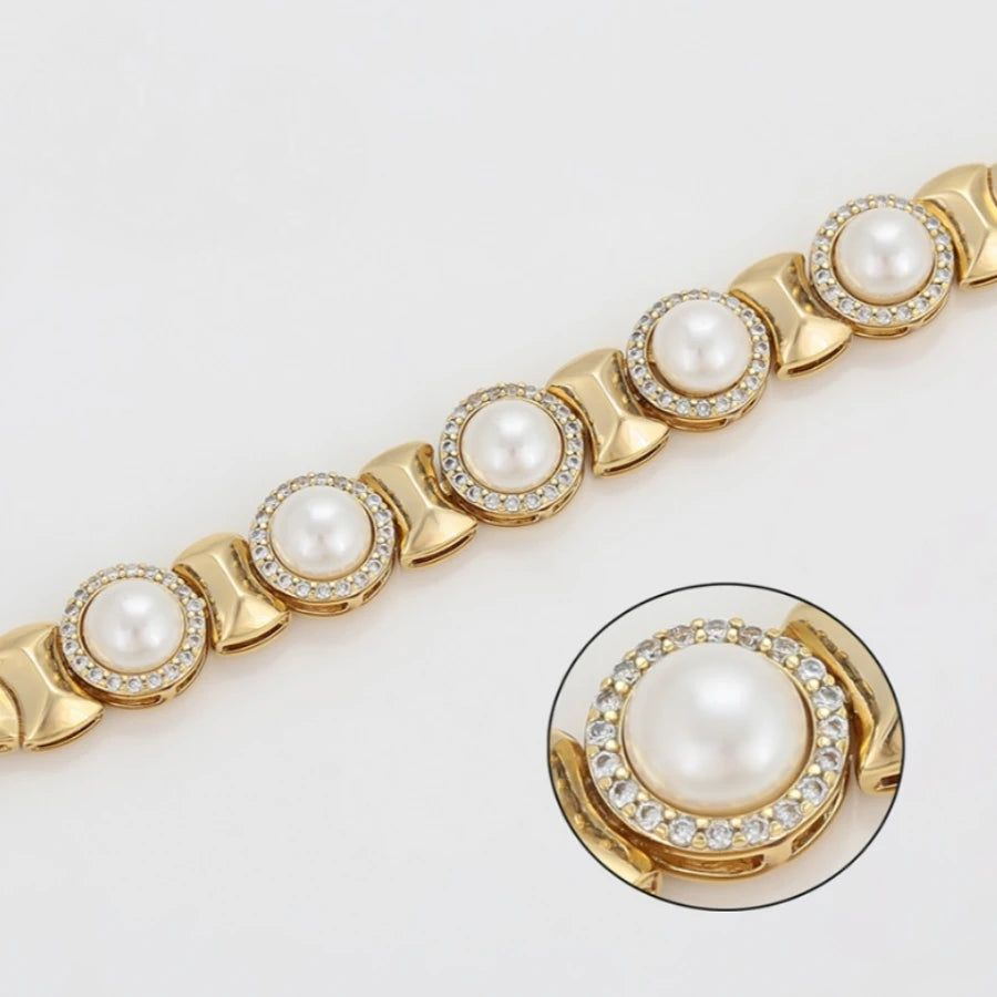 Bracelet Perles Femme Doré