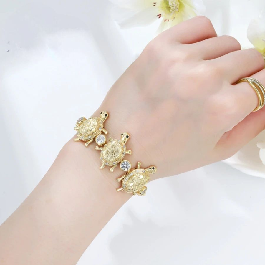 Bracelet Femme Doré Tortues Scintillantes