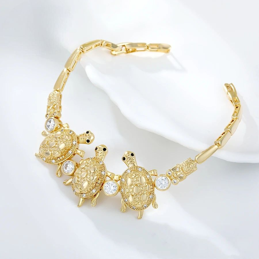 Bracelet Femme Doré Tortues Scintillantes