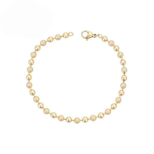 Bracelet Perles Dorées Minimaliste Femme