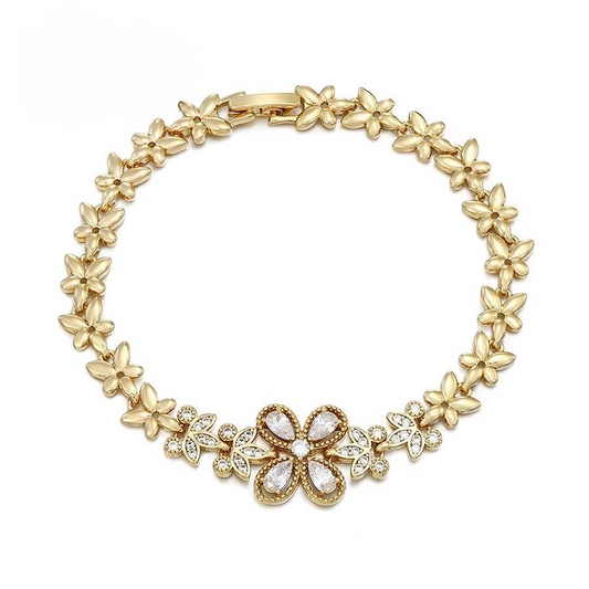 Bracelet Femme Fleur Doré