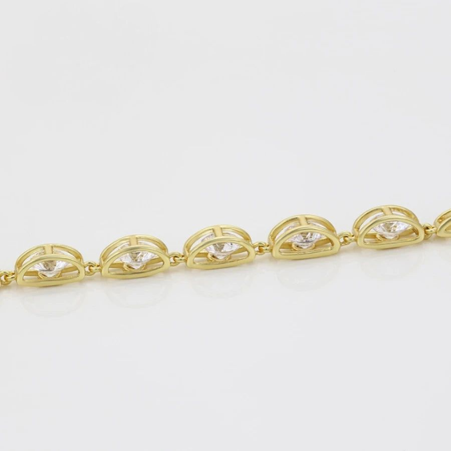 Bracelet Maille Rectangle Et Cristaux Femme