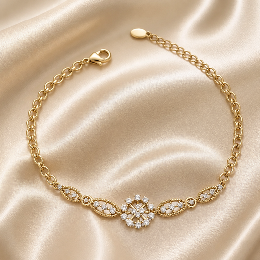 Bracelet Motif Fleur Femme