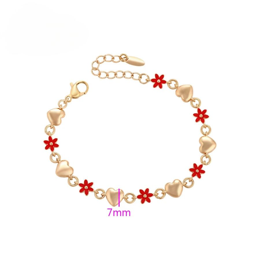Bracelet Cœur Et Fleur Femme