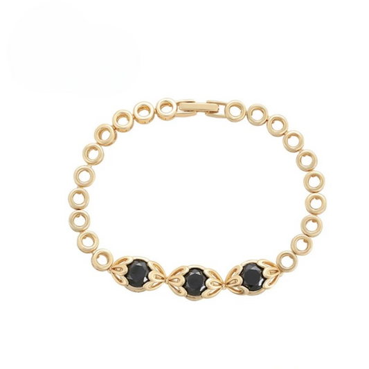 Bracelet Pierres Noires Femme