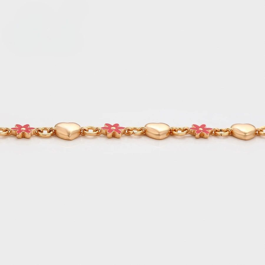 Bracelet Cœur Et Fleur Femme