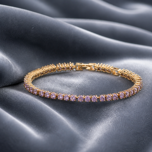 Bracelet Tennis Violet Femme