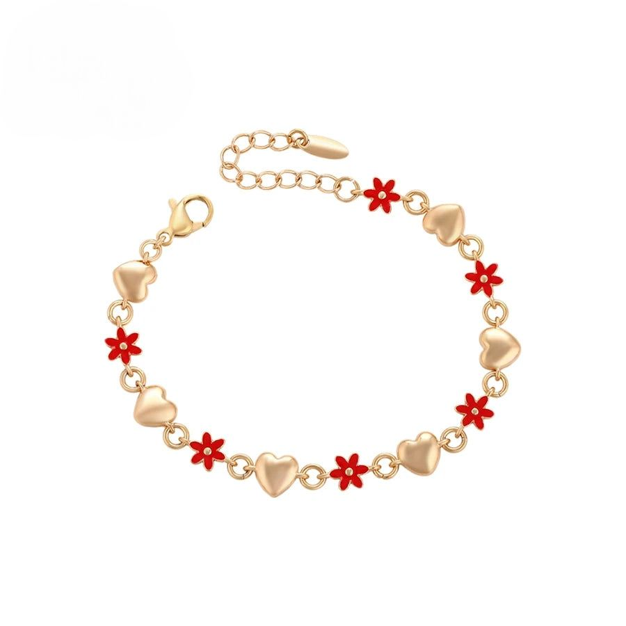 Bracelet Cœur Et Fleur Femme