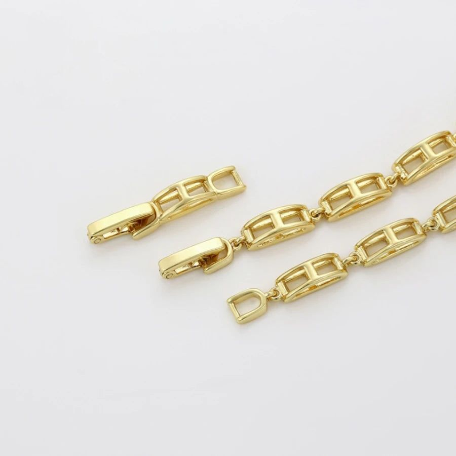 Bracelet Maille Rectangle Et Cristaux Femme
