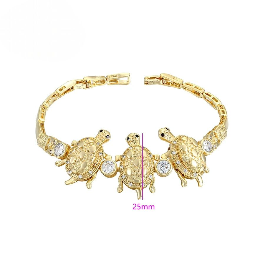 Bracelet Femme Doré Tortues Scintillantes