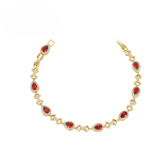 Bracelet Or Grenat Femme