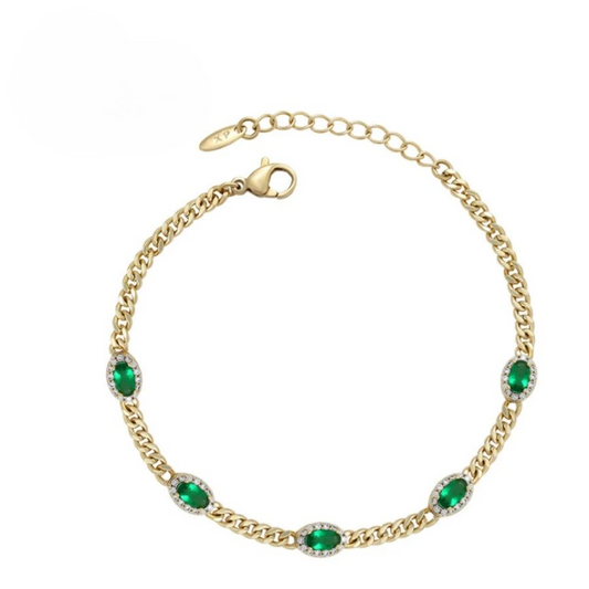 Bracelet Or Émeraude Femme